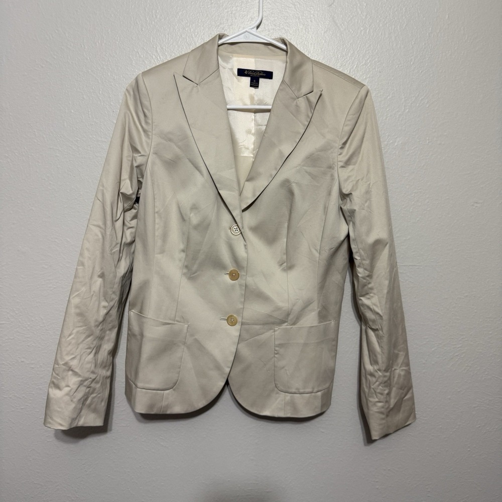 Brooks Brothers Milano Fit Women's Blazer Size 6 Cream Beige Preppy Quiet Luxury